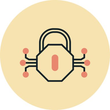 Modern b 'nin vektör çizimi güvenlik simgesinden yoksundur