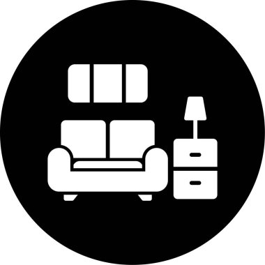 Kanepe. Web simgesi basit illüstrasyon