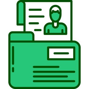 Kimlik kartı simgesi, vektör illüstrasyonu