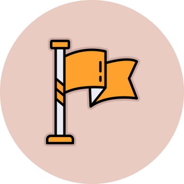 Bayrak. Web simgesi basit illüstrasyon