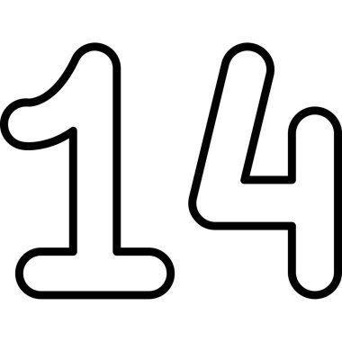 14 numaralı dış hat simgesi beyaz arkaplanda izole edildi.