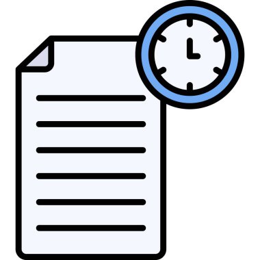 son tarih saat simgesi renk ana hatları vektörü