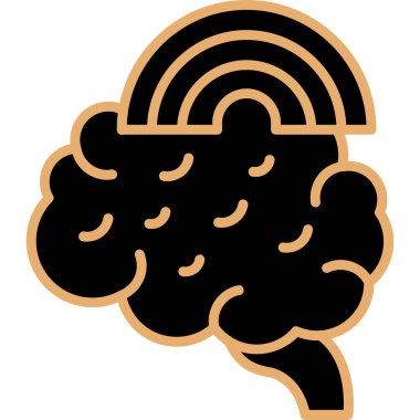 beyin ikonu vektör illüstrasyonu