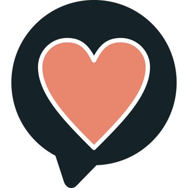 konuşma kabarcığı kalp vektör illüstrasyonu