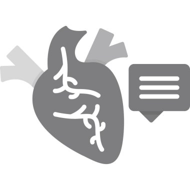 Konuşma balonu ikonu olan bir kalp. vektör illüstrasyonu