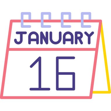 Ocak ayı işaretli takvim, vektör illüstrasyonu