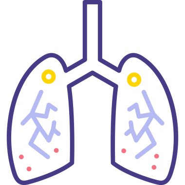 Ciğerler. Web simgesi basit illüstrasyon