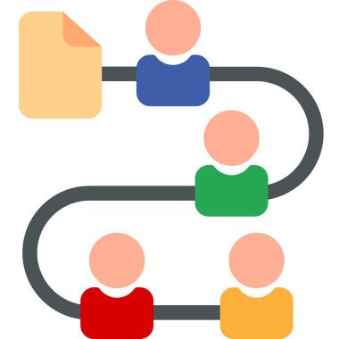 ağ bağlantısı ile bağlanmış insanlar. düz tasarım biçimi.