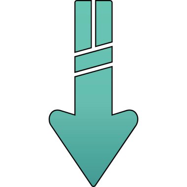 Mavi bir okun vektör simgesi