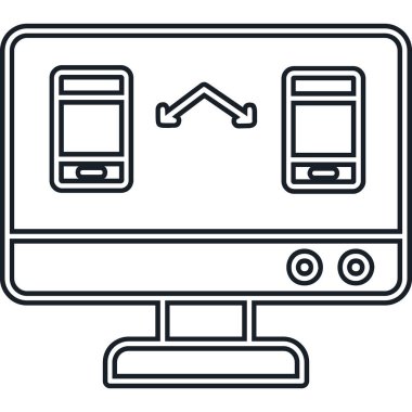 TV stand vektör çizgisi simgesi,