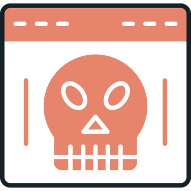 kafatası simgesi, vektör illüstrasyonu