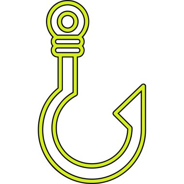 Çizgi film elektrik kancası ikonunun vektör illüstrasyonu