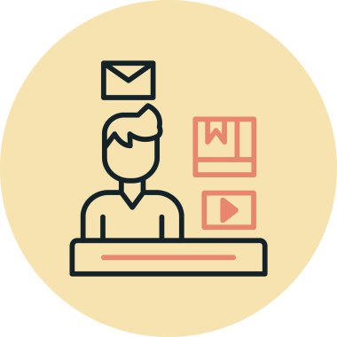 Dizüstü bilgisayarı olan bir adamın vektör çizimi