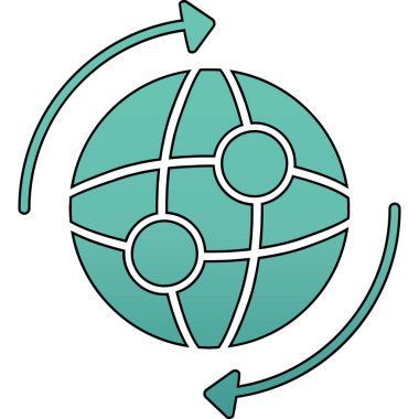 Genel bağlantı simgesi renk ana hatları vektörü