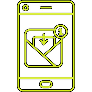 Kalp ve ok vektör çizimine sahip akıllı telefon