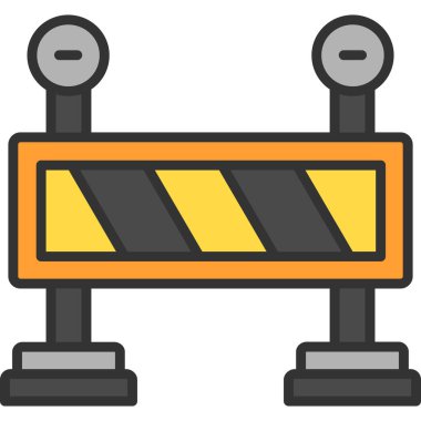 yol bariyeri inşaat simgesi - ana hat biçiminde