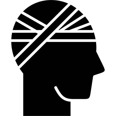 Bandajlı bir adamın kafası, vektör.