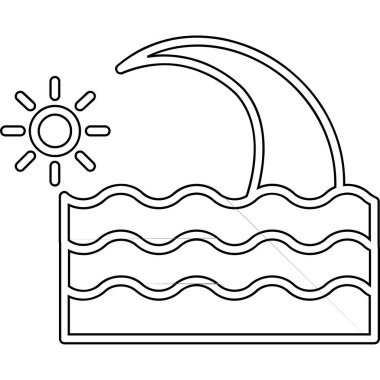 yaz ve seyahat simgesi tasarımı