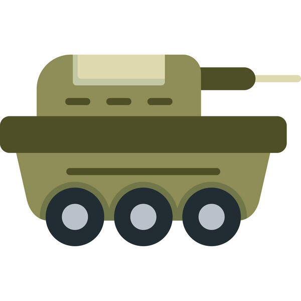 military vehicle icon, flat style