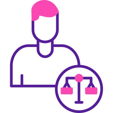 Hukuk. Web simgesi basit illüstrasyon