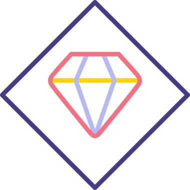 Elmas. Web simgesi basit illüstrasyon