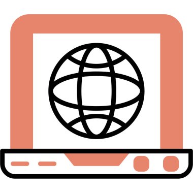 İnternet web simgesi, basit vektör illüstrasyonu