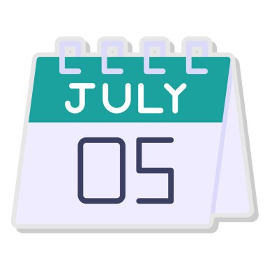 Haziran 2 düz vektör simgesi