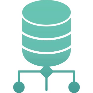 Bir veritabanı simgesinin basit vektör çizimi