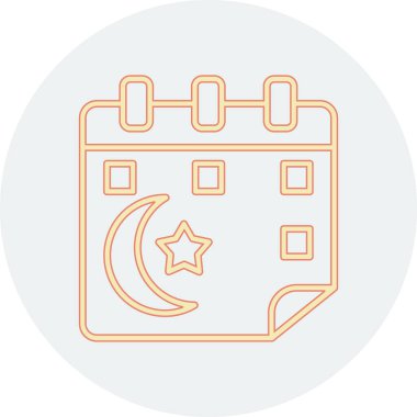 Ay ve yıldızlar çizgi simgesi, vektör