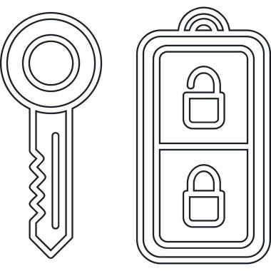 anahtar kilit ikon vektör çizim grafik tasarımı
