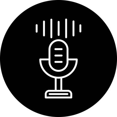 Mikrofon. Web simgesi basit illüstrasyon