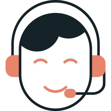 Müşteri hizmet vektör satırı simgesi