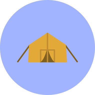 Kamp yapmak. Web simgesi basit illüstrasyon