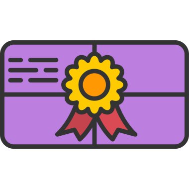 Sertifika. Web simgesi basit illüstrasyon