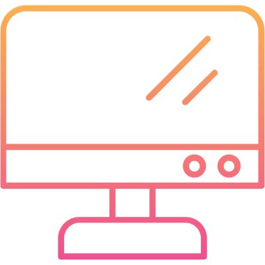 Monitör. Web simgesi basit illüstrasyon