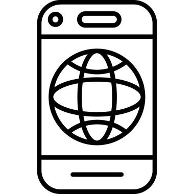 Sosyal ağ simgesi olan akıllı telefon küresi. vektör illüstrasyonu