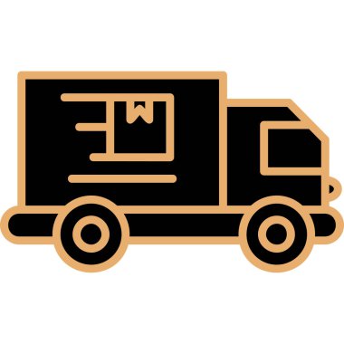 kargo aracı ikon vektörü. beyaz arkaplanda düz renk vektörü çizimi.