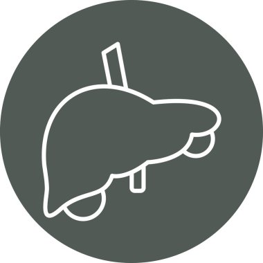 Karaciğer modern simgesi, vektör illüstrasyonu