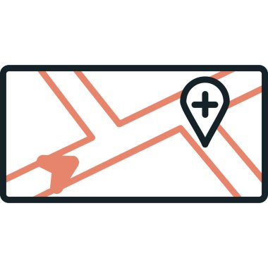 harita pin ikonu vektör illüstrasyonu