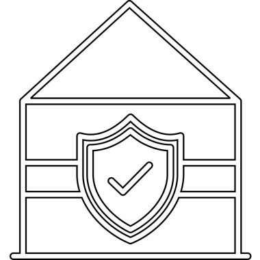 Güvenlik sembolü vektör illüstrasyon grafik tasarımlı kalkan