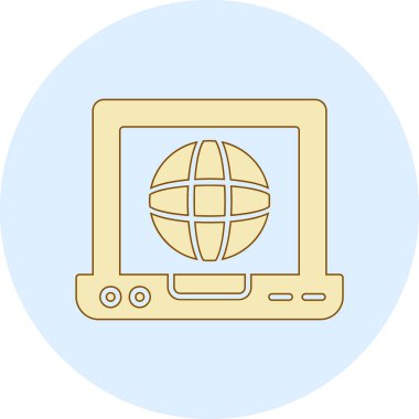 Bilgisayar simgesi vektör illüstrasyon tasarımlı dünya haritası