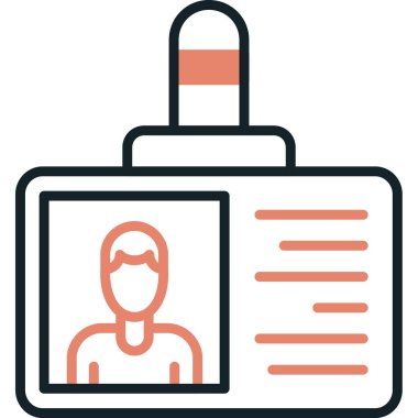 Kimlik kartı. Web simgesi çizimi tasarımı