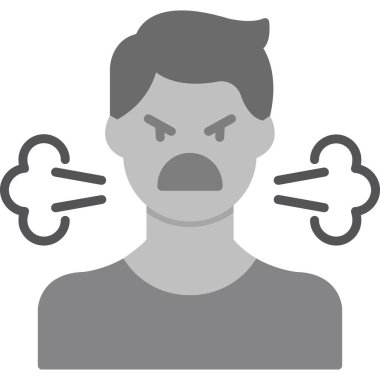 Kızgın yüz vektör simgesine sahip kızgın adam.