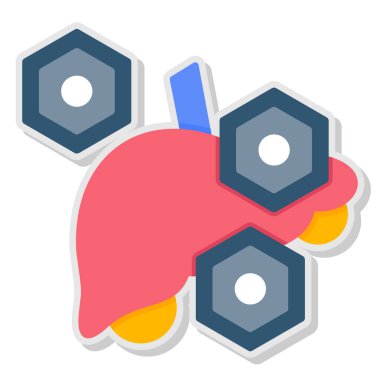 karaciğer simge vektör çizim