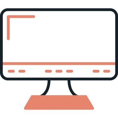 Monitör. Web simgesi basit illüstrasyon