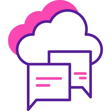 Bulut hesaplama modern simgesi, vektör illüstrasyonu