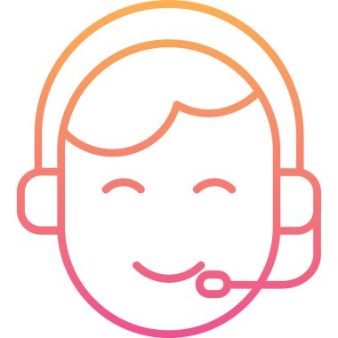 Müşteri hizmeti simgesi, vektör illüstrasyonu