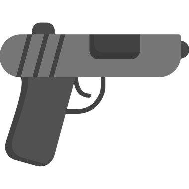 arkaplanda basit bir şekilde izole edilmiş silah simgesi.