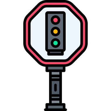 Trafik ışığı simgesi, vektör illüstrasyonu