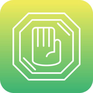 benzersiz el vektör çizgisi simgesi